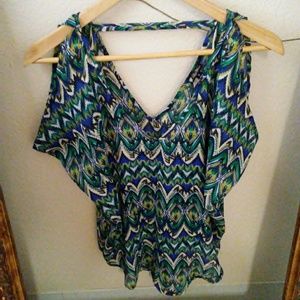 Lily White Sleeveless Coldshoulder Blouse